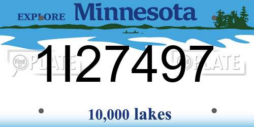 1I27497 Minnesota License Plate