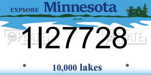 1I27728 Minnesota License Plate