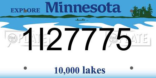 1I27775 Minnesota License Plate