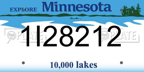 1I28212 Minnesota License Plate