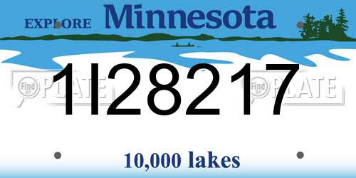 1I28217 Minnesota License Plate