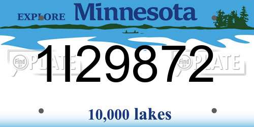 1I29872 Minnesota License Plate