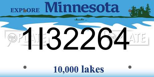 1I32264 Minnesota License Plate