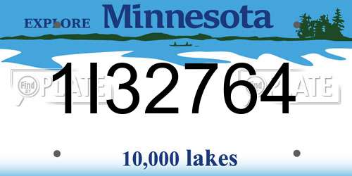 1I32764 Minnesota License Plate