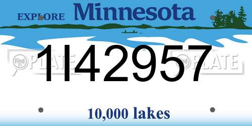 1I42957 Minnesota License Plate