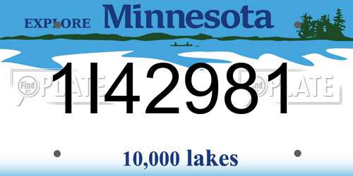 1I42981 Minnesota License Plate