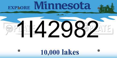 1I42982 Minnesota License Plate