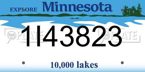 1I43823 Minnesota License Plate
