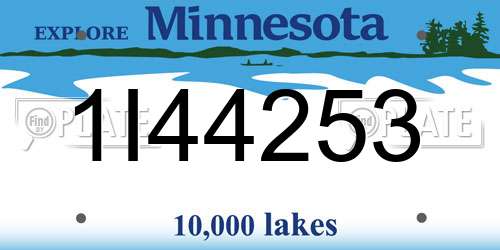 1I44253 Minnesota License Plate
