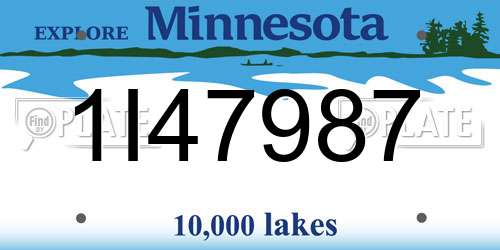 1I47987 Minnesota License Plate