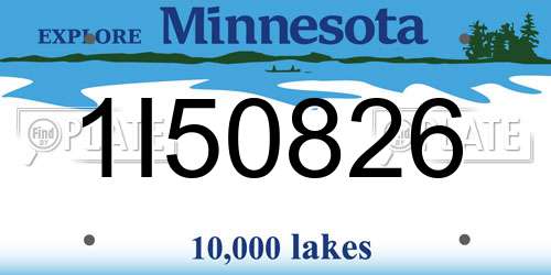 1I50826 Minnesota License Plate