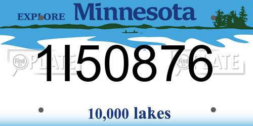 1I50876 Minnesota License Plate