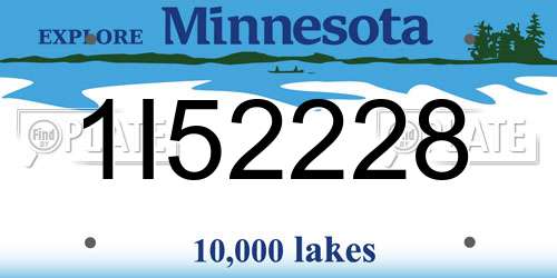1I52228 Minnesota License Plate