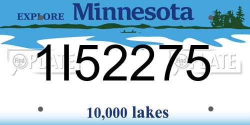 1I52275 Minnesota License Plate