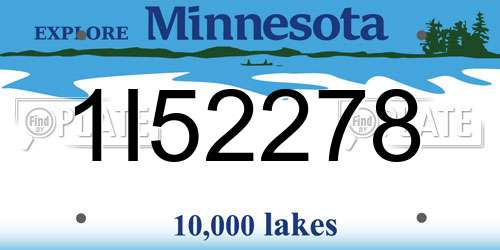 1I52278 Minnesota License Plate