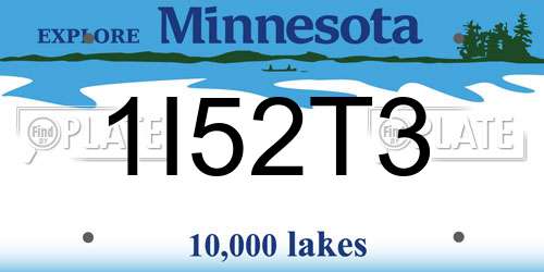 1I52T3 Minnesota License Plate