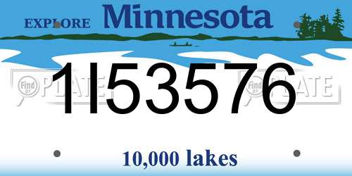1I53576 Minnesota License Plate