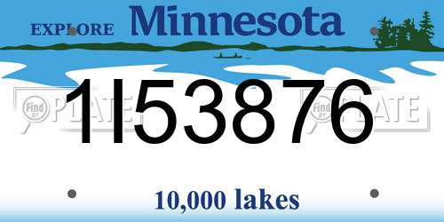 1I53876 Minnesota License Plate