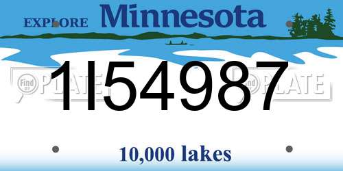 1I54987 Minnesota License Plate