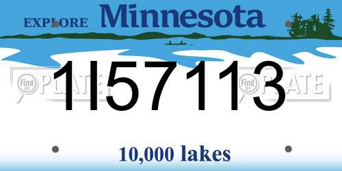 1I57113 Minnesota License Plate