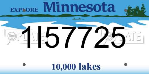 1I57725 Minnesota License Plate