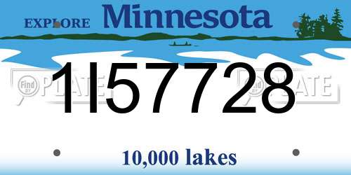 1I57728 Minnesota License Plate