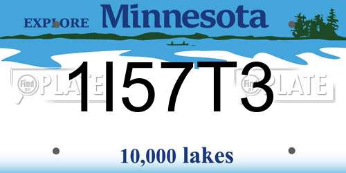 1I57T3 Minnesota License Plate