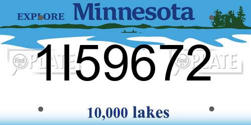 1I59672 Minnesota License Plate