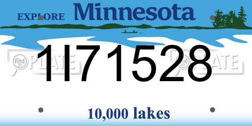 1I71528 Minnesota License Plate