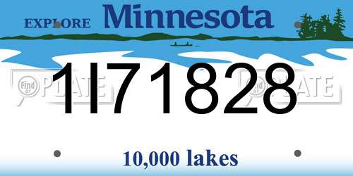 1I71828 Minnesota License Plate