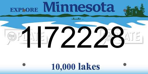 1I72228 Minnesota License Plate