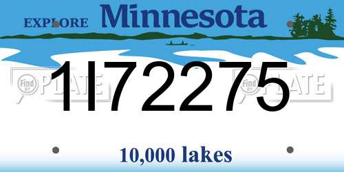 1I72275 Minnesota License Plate