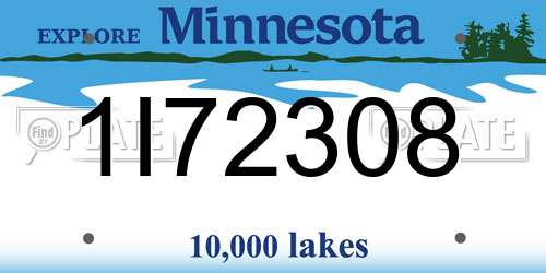 1I72308 Minnesota License Plate