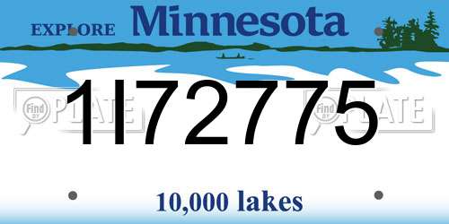 1I72775 Minnesota License Plate