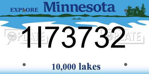 1I73732 Minnesota License Plate