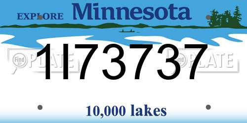 1I73737 Minnesota License Plate