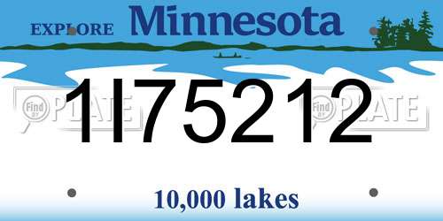 1I75212 Minnesota License Plate