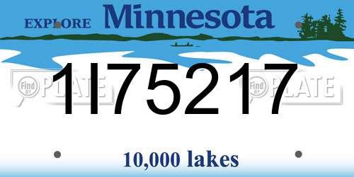 1I75217 Minnesota License Plate