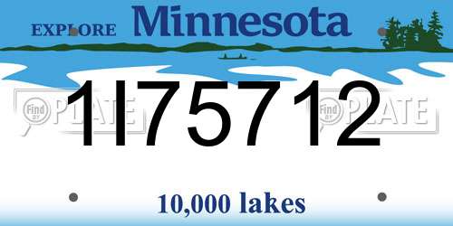 1I75712 Minnesota License Plate