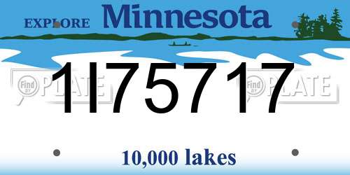 1I75717 Minnesota License Plate