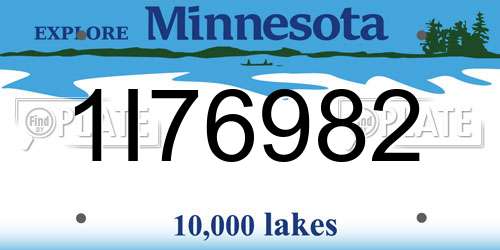 1I76982 Minnesota License Plate