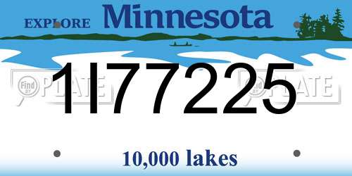 1I77225 Minnesota License Plate