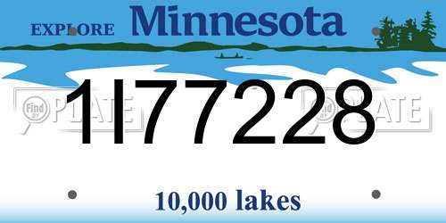 1I77228 Minnesota License Plate