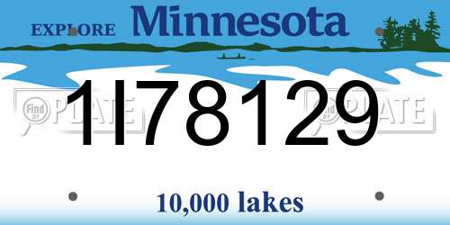 1I78129 Minnesota License Plate