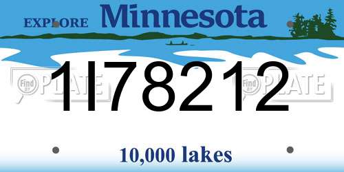 1I78212 Minnesota License Plate