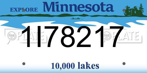 1I78217 Minnesota License Plate