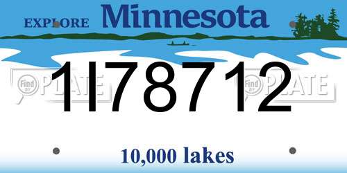 1I78712 Minnesota License Plate
