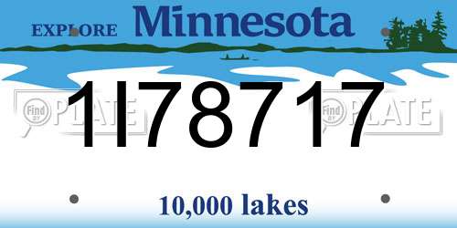 1I78717 Minnesota License Plate