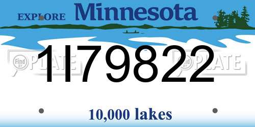 1I79822 Minnesota License Plate