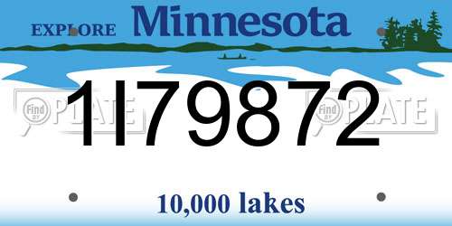 1I79872 Minnesota License Plate